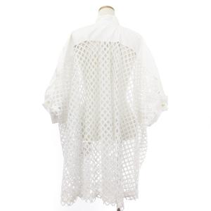 sacai 20年製 ブラウス 五分袖 クロッシェレース オーバーサイズ 20-05073 白 1