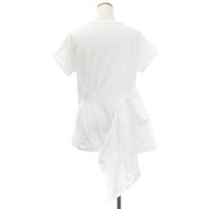DRIES VAN NOTEN カットソー 半袖 切替 変形 無地 アシンメトリー コットン ホワイト XS