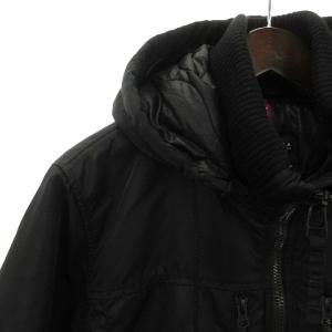 ALPHA INDUSTRIES フーデッドリブジャケット ブルゾン フード ナイロン ジップアップ TA1396-001 黒 ブラック M ミリタリー