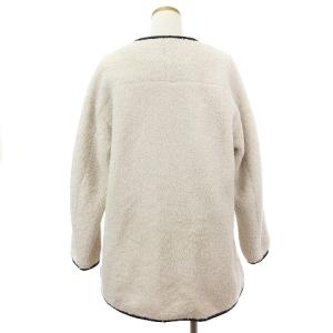 SHIPS ボア コート ノーカラー ジャケット パイピング 314-15-0453 アイボリー ブラック系 SM1