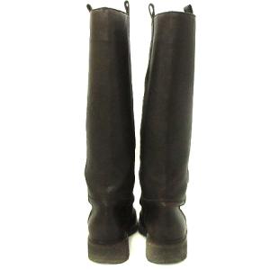 SARTORE ブーツ ロング レザー サイド プルストラップ 茶 ブラウン 37.5 SM1