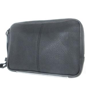 WITH POUCH 吉田カバン レザーセカンドバッグ ポーチ バッグインバッグ シボ皮 ブラック 黒  SM1