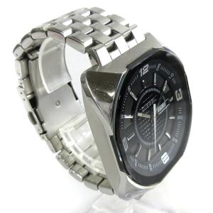 DIESEL 腕時計 アナログ クオーツ デイト ビッグフェイス DZ-1170 文字盤 黒 ブラック ウォッチ SM1