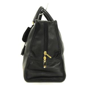 LOEWE アマソナ 36 アナグラム ハンドバッグ スクエア レザー ブラック