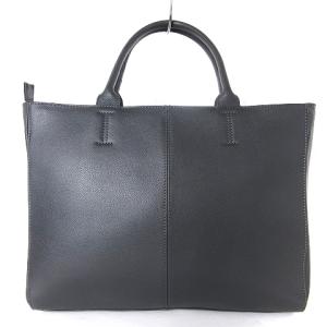 SHIPS ビジネスバッグ トート 大容量 レザー 無地 ファスナー開閉式 グレー 鞄