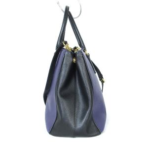 PRADA サフィアーノ バイカラー 2WAY ショルダーバッグ 三角プレート パープル