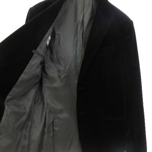 ARMANI COLLEZIONI テーラードジャケット ブレザー シングル 2B 起毛 黒 ブラック 48R