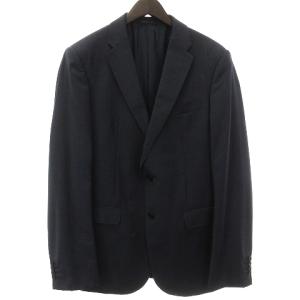 ARMANI COLLEZIONI M LINE スーツ セットアップ ジャケット パンツ スラックス ストライプ 総裏 2B サイドベント ネイビー 紺 48