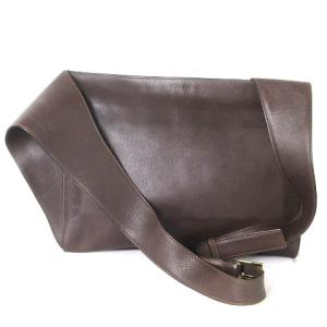 CELINE メッセンジャーバッグ ショルダー フラップ オールレザー ロゴ 茶 ブラウン 鞄 SM1