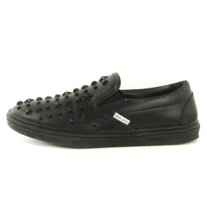 JIMMY CHOO グローブ GROVE スリッポン スニーカー スタッズ 星 スター サイドゴア レザー 黒 ブラック 40 25.5cm位