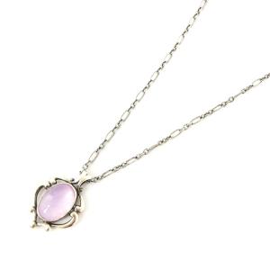 GEORG JENSEN 19年製 イヤーペンダント 925 ストーン シルバー ピンク