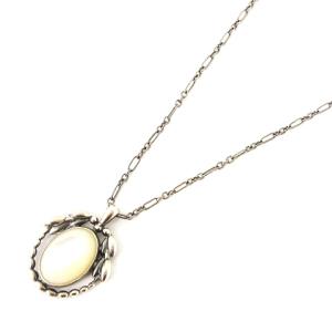 GEORG JENSEN 2021 イヤーペンダント  ネックレス ストーン シルバー 925 11.8g 白 ホワイト