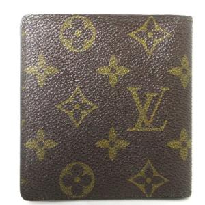 LOUIS VUITTON モノグラム ポルトビエ 6カルトクレディ 財布 二つ折り コンパクト M60929 茶 ブラウン ウォレット SM1