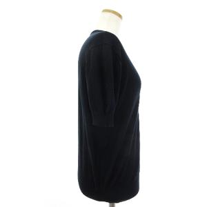 Drawer ニット カットソー 半袖 無地 クルーネック コットン ネイビー 紺 1 S位 SM1