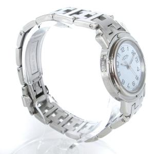 HERMES 腕時計 クリッパー アナログ クオーツ デイト CL4.210 文字盤 ホワイト