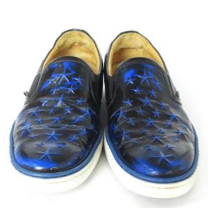 JIMMY CHOO GROVE スニーカー スリッポン エナメル 星型 スター 黒 ブラック 青 ブルー 43 28cm相当 靴 AA