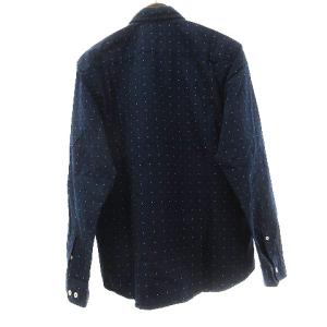 BLACK LABEL CRESTBRIDGE シャツ 長袖 チェック フロントボタン ドット 水玉 コットン  ネイビー 4 SM1