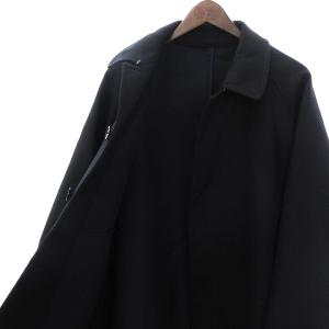JOHN SMEDLEY 22AW バルマカーンコート ステンカラー ロング 一枚袖 ウール A2728FC 201ネイビー