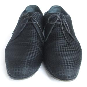 LOUIS VUITTON ソルフェリーノダービー プチダミエ ドレスシューズ レースアップ シルクサテン 1A44O7 黒 ブラック 8 1