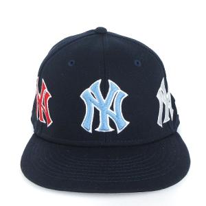 Supreme 22AW NEWERA NY ベースボールキャップ ロゴ 6パネル 59FIFTY 7 ネイビー