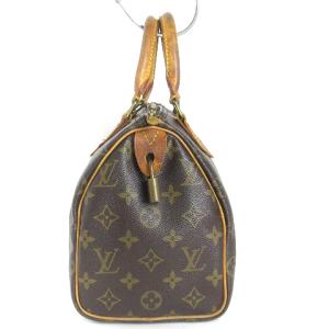 LOUIS VUITTON M41528 モノグラム スピーディー25 ミニボストン ハンドバッグ レザー ブラウン