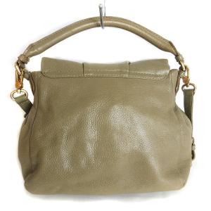 MARC by MARC JACOBS ハンドバッグ ショルダー 2WAY レザー ギャザー ロゴプレート カーキ 鞄 ECS