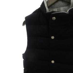 BARNEYS NEW YORK HOT PLUME ダウンベスト ウール 無地 ネイビー 44 SM1