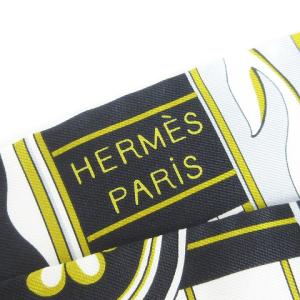 HERMES 21SS タグ付き VOLTES ET PIROUETTES ツイリー スカーフ シルク 総柄 黄