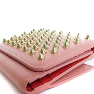 Christian Louboutin マカロン ミニウォレット スタッズ レザー ピンク