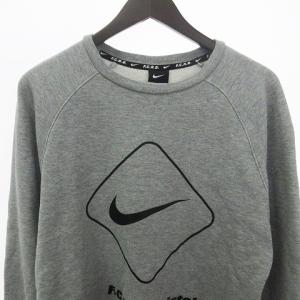 F.C.Real Bristol ナイキ コラボ スウェット トレーナー 長袖 ロゴ プリント クルーネック コットン グレー M SM1