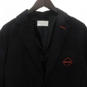 F.C.Real Bristol ナイキ コラボ テーラードジャケット 長袖 シングル 2B ロゴ ワンポイント 黒 ブラック M SM1