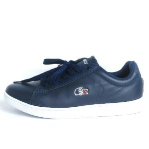 LACOSTE スニーカー ローカット トリコロール レザー ロゴ ワニ 7-37SFA00167A2 紺 ネイビー 5.5 23.5cm相当