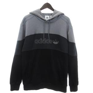 BX-20 HOODIE パーカー プルオーバー ロゴ GD5796 グレー 黒 ブラック XL SM1