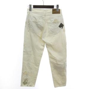 POLO RALPH LAUREN デザインパンツ ジーンズ デニム パッチワーク コットン ジッパーフライ 白 ホワイト 25 SM1