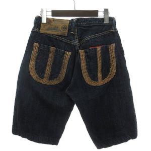 EVISU ヤマネ 686YR 1931 デニム ジーンズ ハーフパンツ ショーツ コットン 刺繍 ボタンフライ インディゴ 29 33