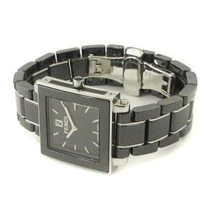 FENDI クアドロ 腕時計 アナログ クォーツ スクエア 6200L ブラック シルバー