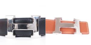 HERMES コンスタンス リバーシブルベルト Hロゴバックル レザー ボックスカーフ トーゴ K刻印 黒 茶