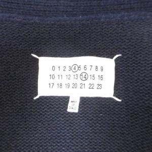 Martin Margiela 14 4 22年製 SI1GP0003 エルボーパッチカーディガン ニット ウールリネン ネイビー