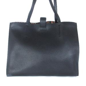 FURLA SOFIA ソフィア トートバッグ ハンド 鞄 カバン 内側総柄 レザー 黒 ブラック SM1