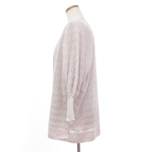 AGNONA アンサンブルニット セット セーター トップス カーディガン 長袖 Vネック リネン シルク混 ピンク XS SM1