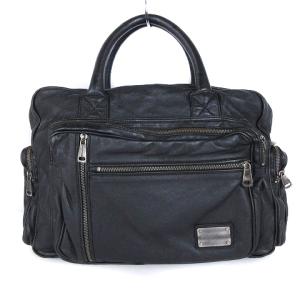 ビジネスバッグ ブリーフケース レザー ロゴプレート 黒 ブラック 鞄 SM1