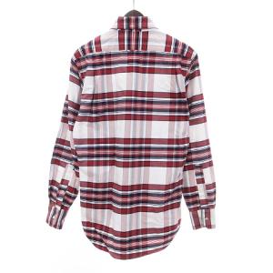 THOM BROWNE チェックシャツ 長袖 ボタンダウン カジュアル 厚手 USA製 赤 レッド 2 M位