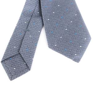 LOUIS VUITTON 美品 クラヴァット LV シグネチャー ネクタイ レギュラータイ シルク M78043 灰色 グレー