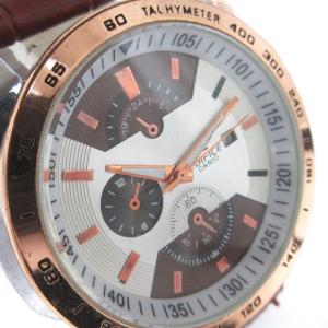 CASIO エディフィス EDIFICE 腕時計 アナログ クロノグラフ デイト 電波ソーラー レザーベルト EFE-506 茶 ブラウン