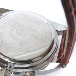 CASIO エディフィス EDIFICE 腕時計 アナログ クロノグラフ デイト 電波ソーラー レザーベルト EFE-506 茶 ブラウン