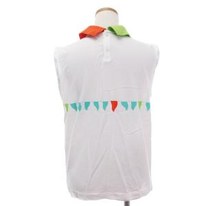 Christian Dior SPORTS 美品 ポロシャツ カットソー ノースリーブ 鹿の子 ロゴ プリント バックボタン Q7K7902 白 ホワイト