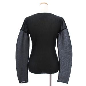 ISSEY MIYAKE ヴィンテージ プリーツカットソー ブラウス 長袖 クルーネック ストレッチ 銀タグ IM22FJ830 黒 ブラック 3 約M-L