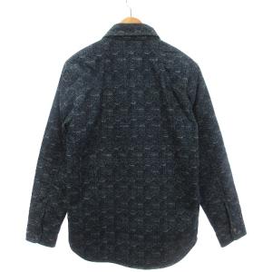 Maison Kitsuné コーチジャケット シャツ 中綿 長袖 総柄 ネイビー 紺 S  SM1