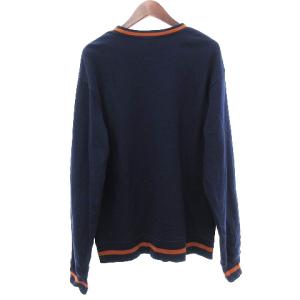 PAUL SMITH スウェット レーナー プルオーバー 長袖 裏起毛 スマイル プリント ロゴ コットン 紺 ネイビー XXL 大きいサイズ SM1
