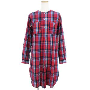 FWK ネルチェック チュニック シャツ 長袖 コットン レッド系 1 SM0